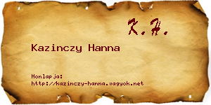 Kazinczy Hanna névjegykártya